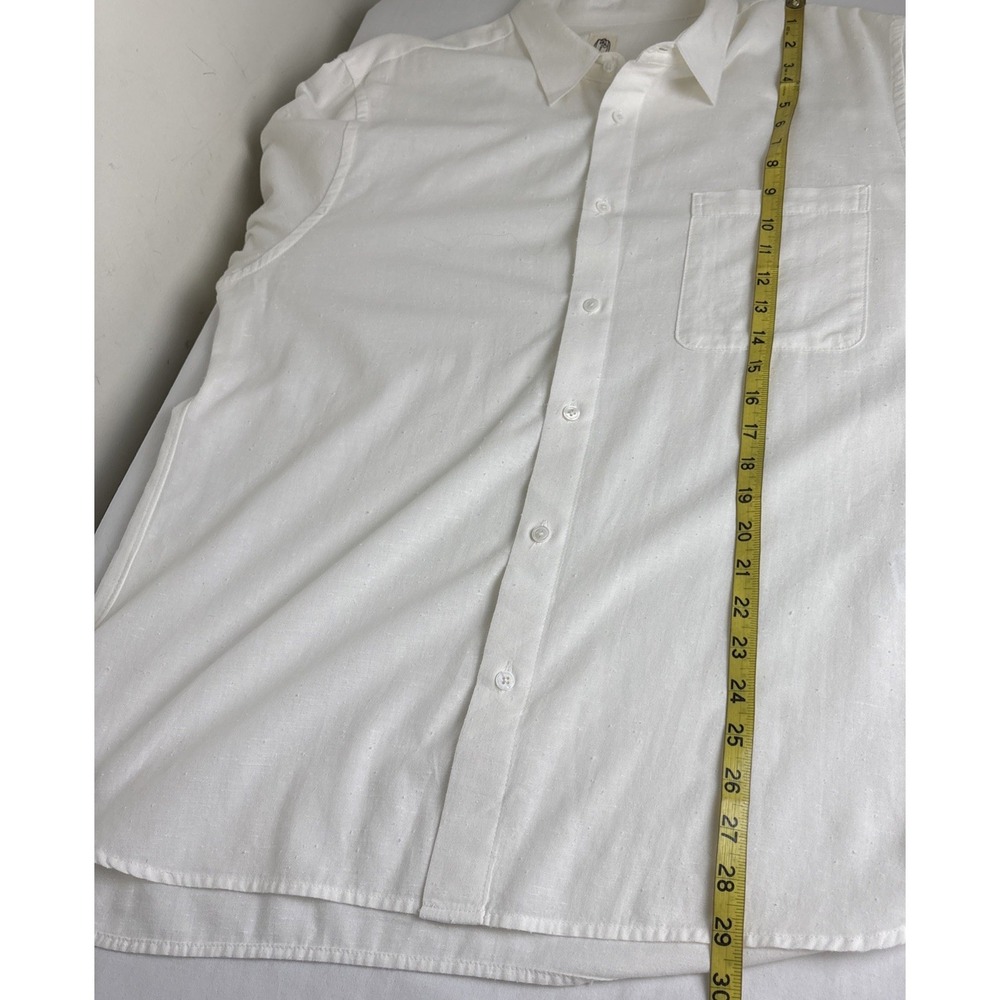 Hiroshi Kato Cotton Button Down Shirt Mens XL White Designer City - Picture 9 of 10